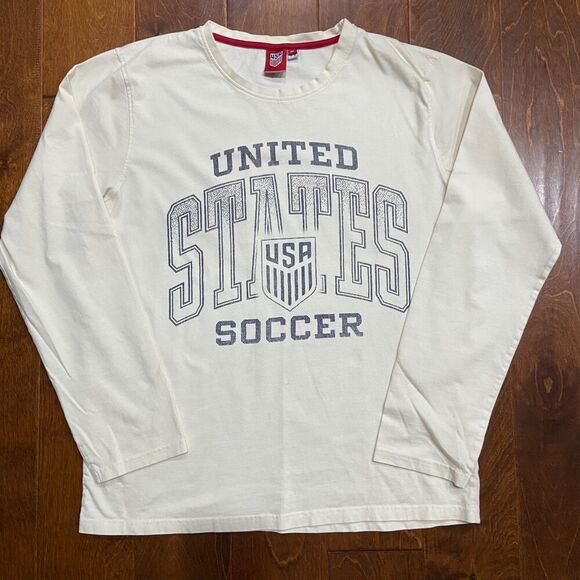 U.S. Soccer Officially Licensed USMNT States Long Sleeve Tee Cream Men's Size M - Picture 3 of 7